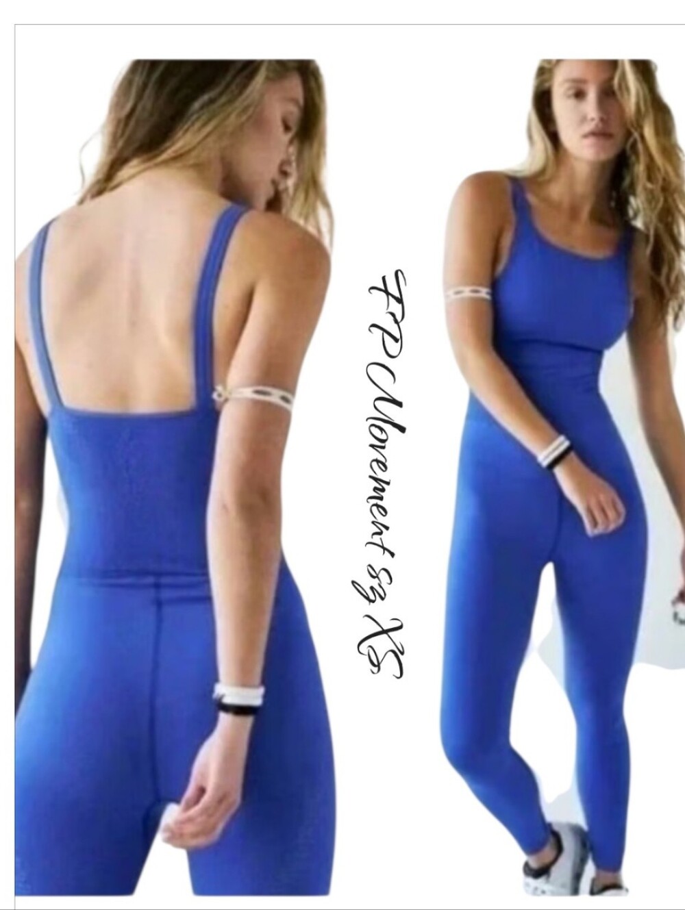 NWT FP Movement Free People Good Karma Onesie Jumpsuit Cobalt Blue XS/S